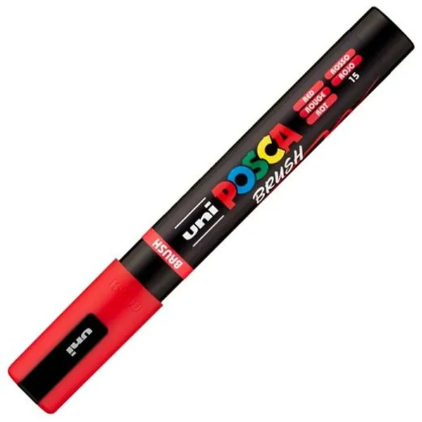 Marķieris BRUSH POSCA PC-5BR Sarkans (6 gb.)