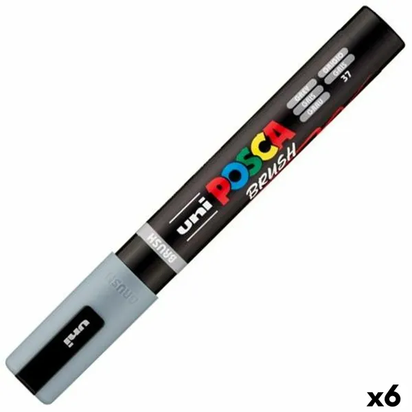 Huopakynä BRUSH POSCA PC-5BR Harmaa (6 osaa)