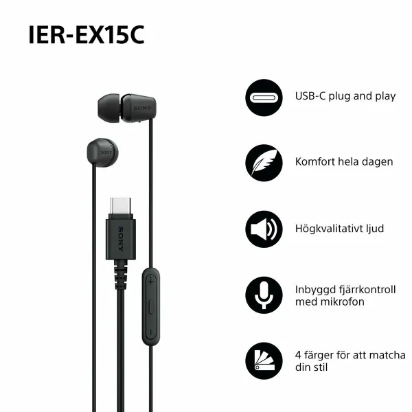 Austiņas Sony IEREX15CB Melns