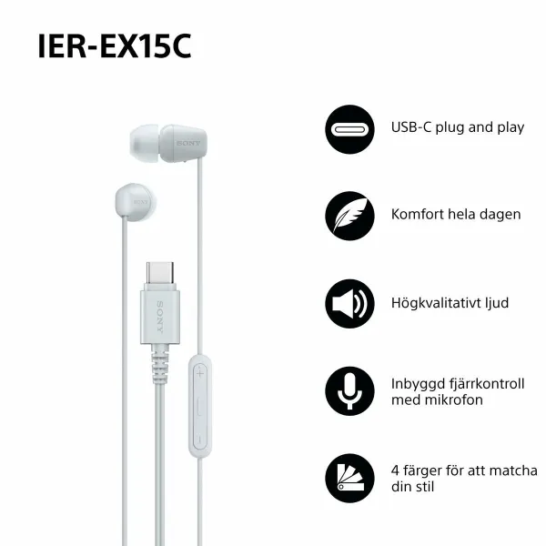 Austiņas Sony IEREX15CW Balts