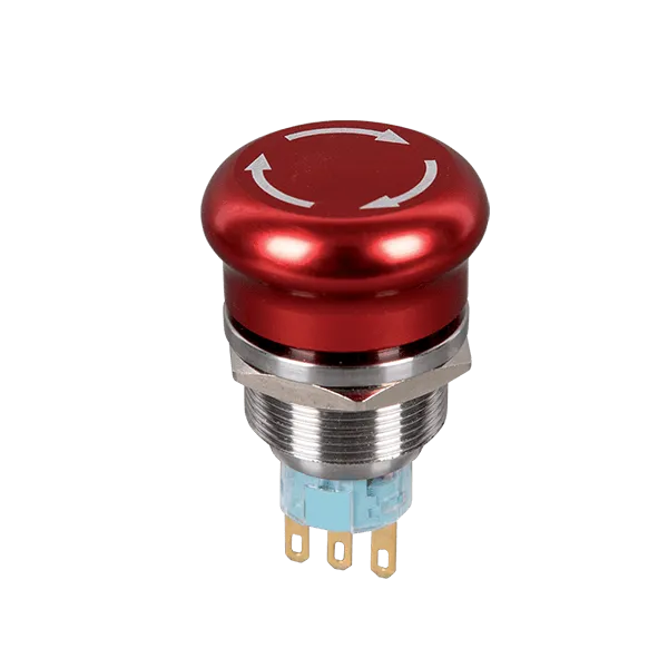 MYGTUKAS SU GRYBO FORMOS GALVUTE EL-2211T 1NO+1NC IP65 RAUDONAS