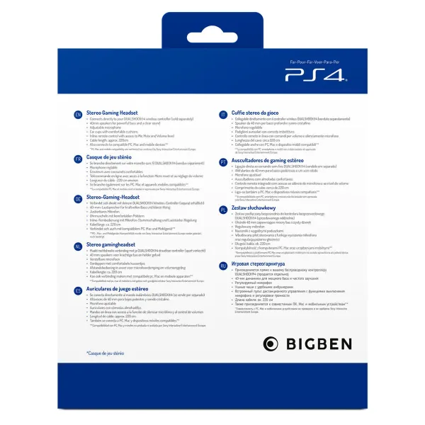 Austiņas ar Mikrofonu Spēlēm Big Ben Interactive PS4OFHEADSETV3WHITE Balts Melns/Balts
