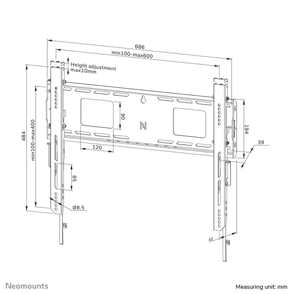 TV laikiklis Neomounts WL30-750BL16 42" 86"