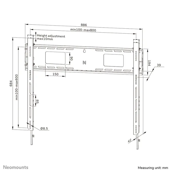 TV laikiklis Neomounts WL30-750BL18 43"