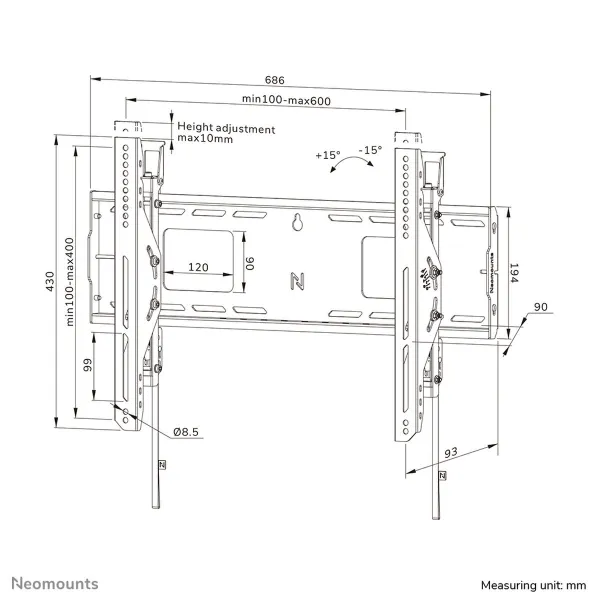 TV laikiklis Neomounts WL35-750BL16 42" 86"