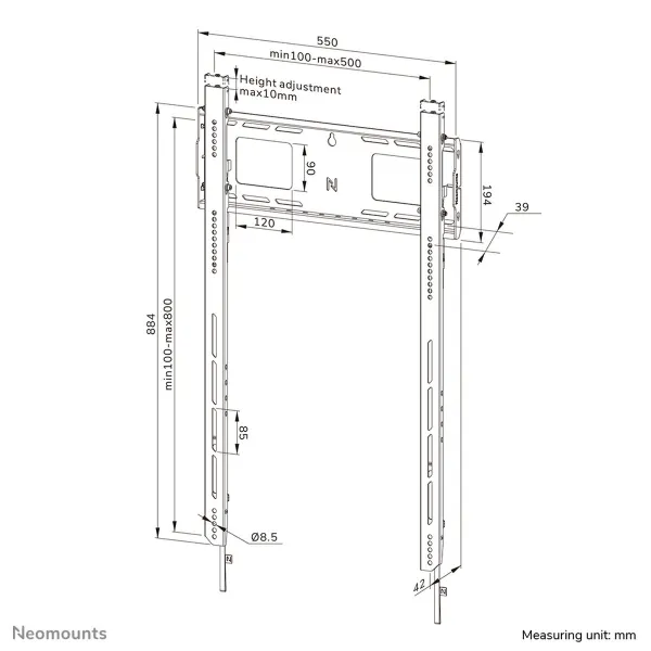 TV laikiklis Neomounts WL30-750BL18P 100 kg 98"
