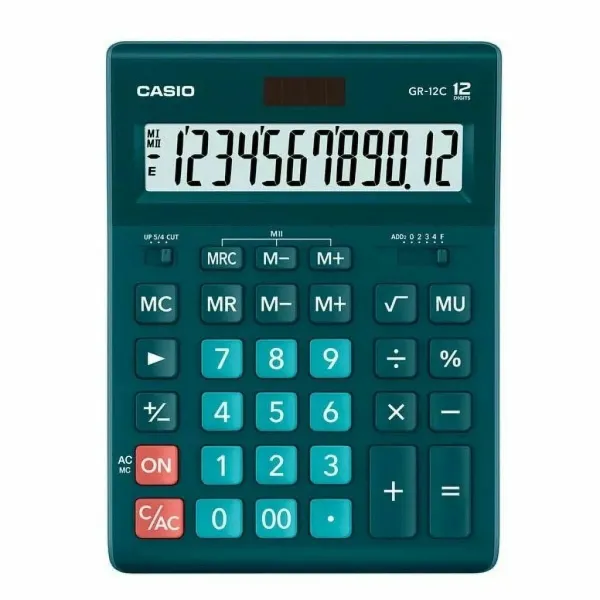 Kalkulators Casio GR-12C-DG Melns Zaļš Plastmasa