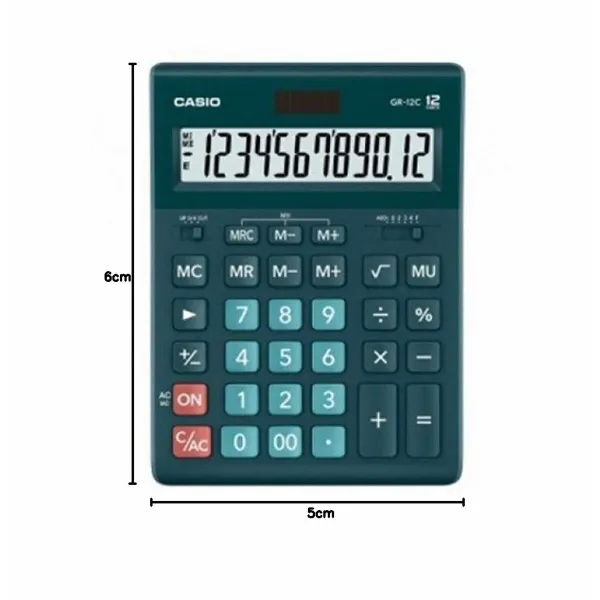 Kalkulators Casio GR-12C-DG Melns Zaļš Plastmasa