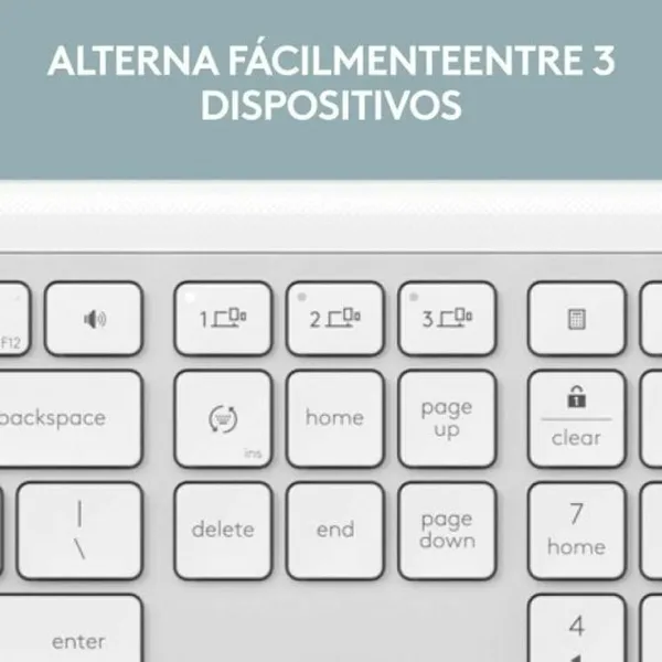 Klaviatūra un Pele Logitech 920-012596 Balts Spāņu QWERTY