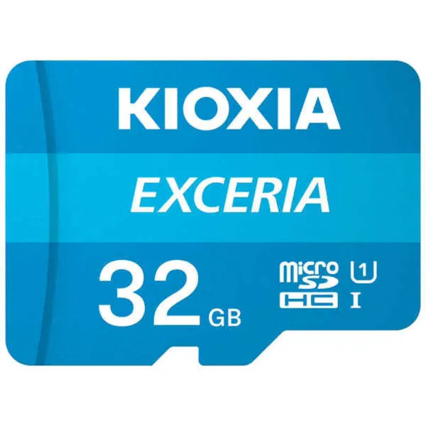 Micro SD Memory Card with Adaptor Kioxia Exceria UHS-I Class 10 Blue