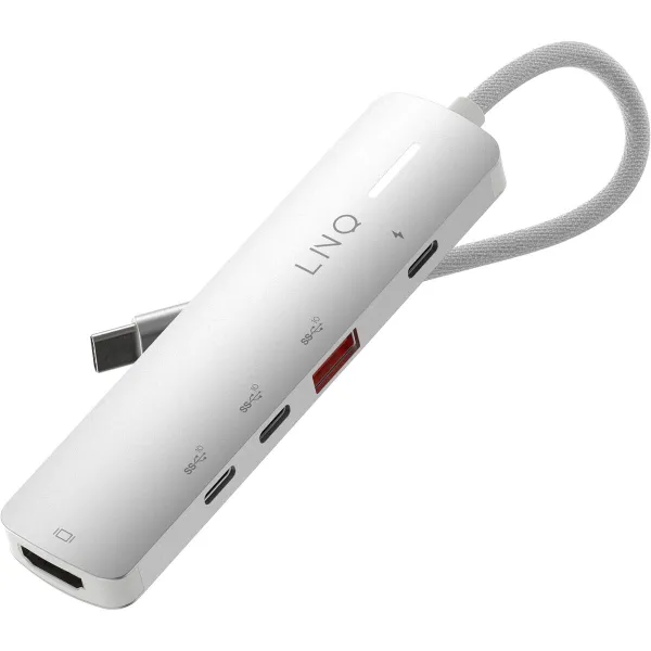 USB Centrmezgls Linq Byelements LQ49051 Balts Pelēks