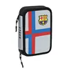 Double Pencil Case F.C. Barcelona Grey (13.5 x 20.5 x 4.5 cm) (34 Pieces)