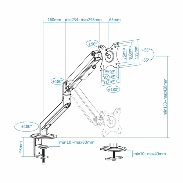 TV Mount TooQ DB4032TNR-W 9 kg 17"-32"