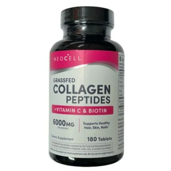 Grassfed Collagen Peptides + Vitamin C & Biotin - 180 tablets