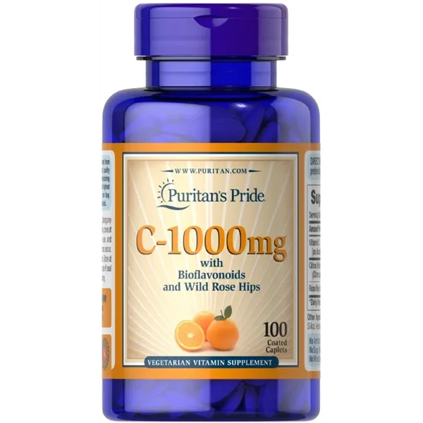 C-1000 with Bioflavonoids & Wild Rose Hips, 1000mg - 100 caplets