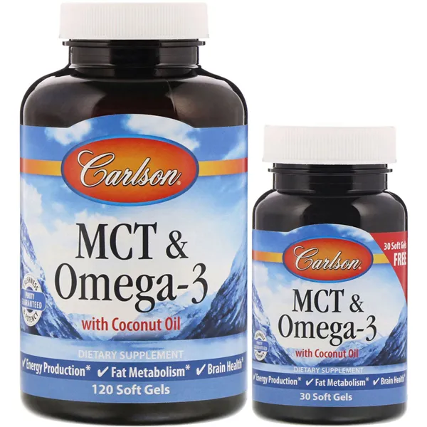 MCT un Omega-3 - 120 + 30 mīkstās kapsulas