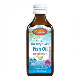 Vaikams skirti aukščiausios kokybės žuvų taukai, 800 mg natūralių mišrių uogų – 200 ml.
