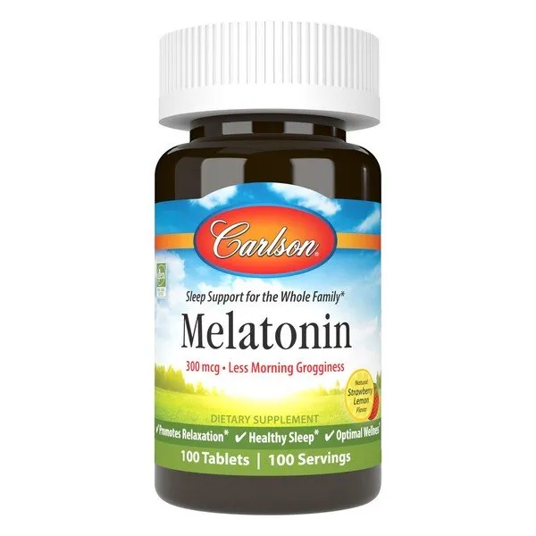 Melatonin, Natural Strawberry Lemon - 100 tablets