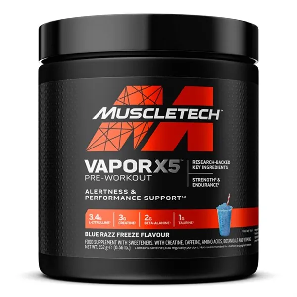 Vapor X5 Pre-Workout, Blue Razz Freeze - 252g