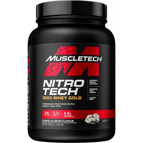 Nitro-Tech 100% Whey Gold, Cookies & Cream - 908g