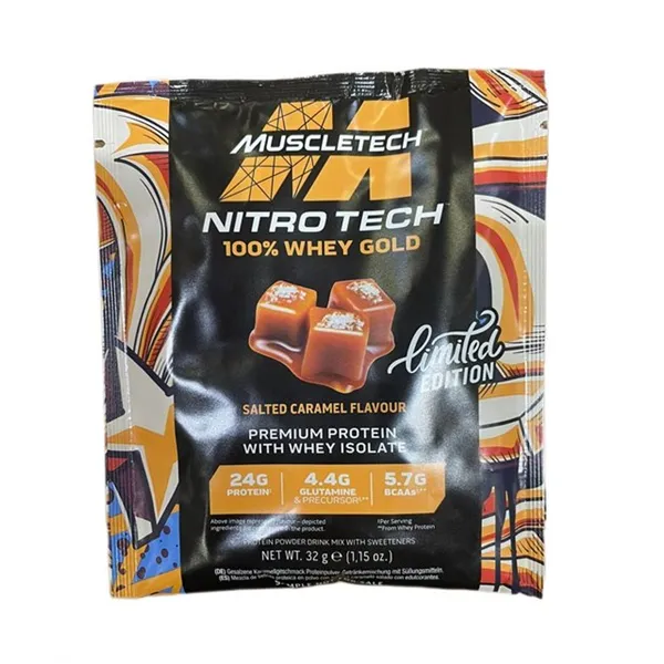 Nitro-Tech 100% Whey Gold, соленая карамель — 32 г (1 порция)