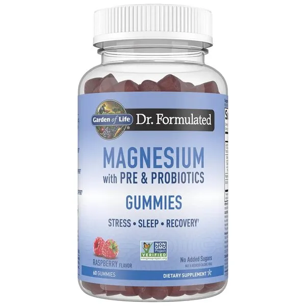 Жевательные конфеты Dr. Formulated Magnesium с пре- и пробиотиками, малина - 60 жевательных конфет
