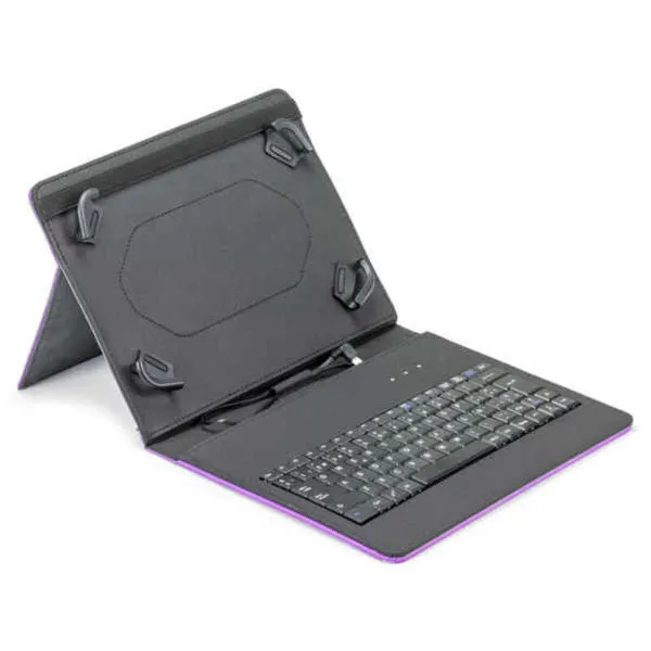 Bluetooth klaviatūra su atrama planšetei Maillon Technologique MTKEYUSBPR2 9.7"-10.2" Juoda Ispaniška Qwerty Purpurinis Ispanų