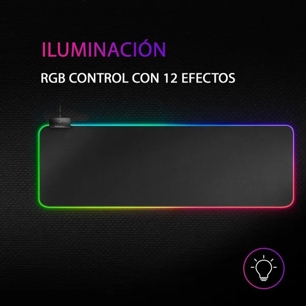 Gaming Mat with LED Illumination Mars Gaming MMPRGB2 Black