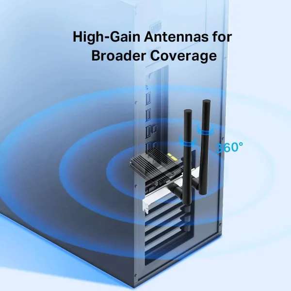 Wi-Fi tinklo plokštė TP-Link Archer TX50E Bluetooth 5.0 2400 Mbps