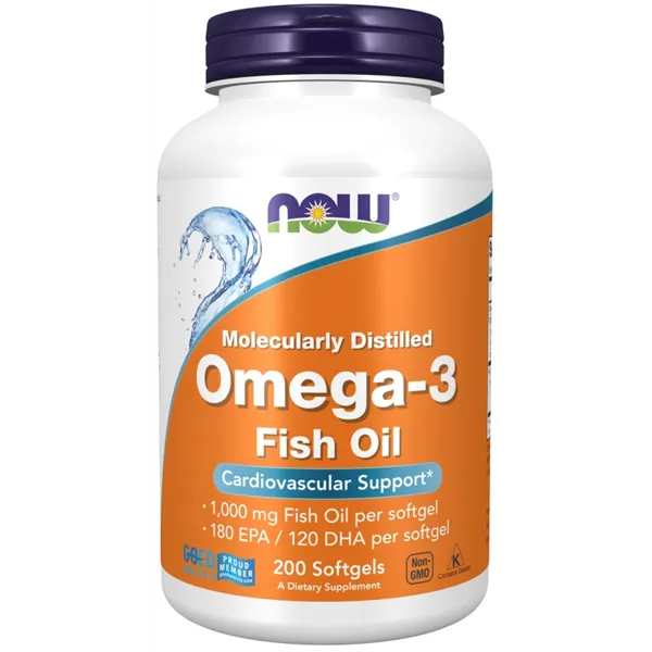 Omega-3 Fish Oil, Molecularly Distilled - 200 softgels