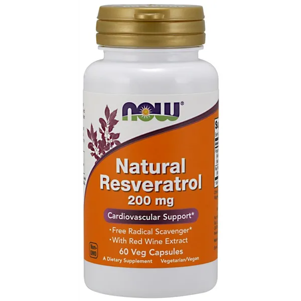 Natural Resveratrol with Red Wine Extract, 200mg - 60 vcaps