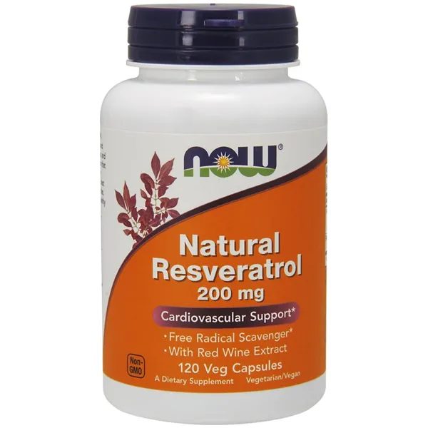 Natural Resveratrol with Red Wine Extract, 200mg - 120 vcaps