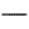 Strāvas virtene - 7 ligzdas ar Slēdzi Lanberg PDU-07F-0200-IEC-BK 2500 W 220-250 V 10 A
