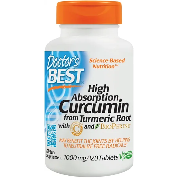 High Absorption Curcumin From Turmeric Root with C3 Complex & BioPerine, 1000mg - 120 tablets