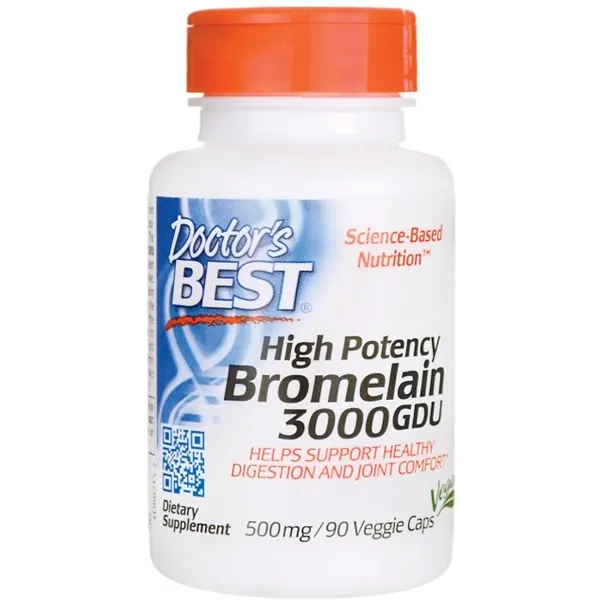 Augstas iedarbības bromelaīns 3000 GDU, 500 mg - 90 v-kapsulas