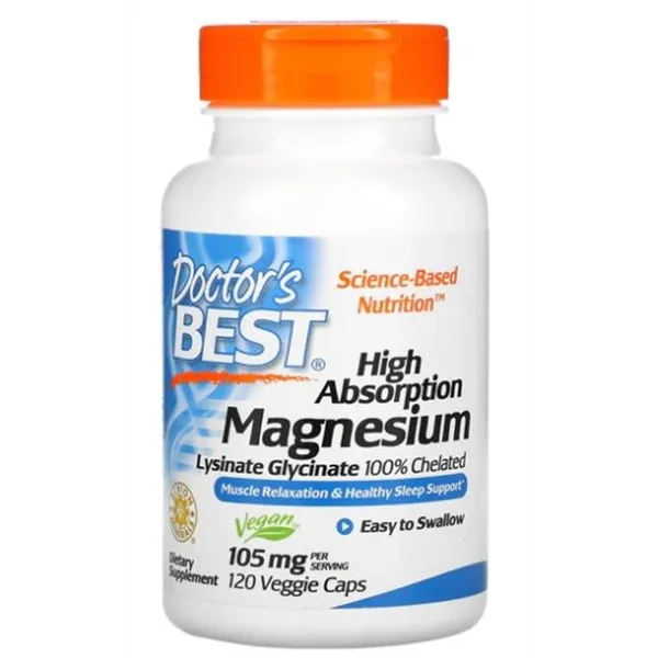 Магний высокой абсорбции, 105 мг - 120 растительных капсул