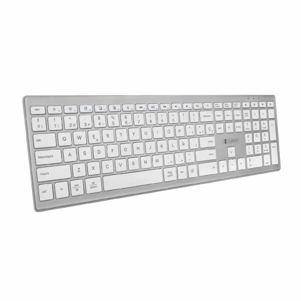 Blueutooth klaviatūra Subblim Pure Extended Sudrabains Spāņu Qwerty Melns