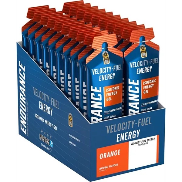 Endurance Energy Isotonic Energy Gel, Orange - 20 x 60g