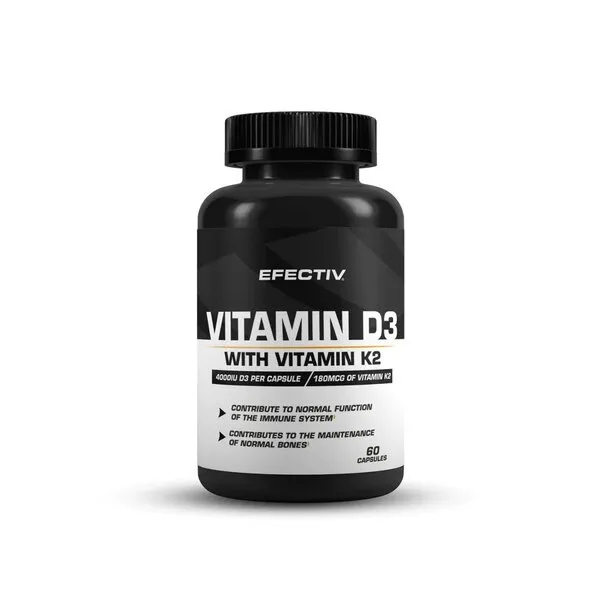 D3 vitamīns ar K2 vitamīnu - 60 kapsulas