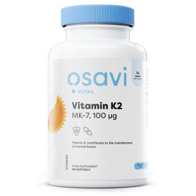 K2-vitamiini MK-7, 100 mikrogrammaa - 120 pehmeäkapselia