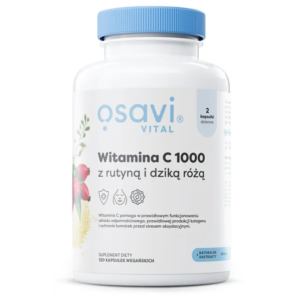 C1000-vitamiini rutiinilla ja ruusunmarjalla - 120 vegaanista kapselia