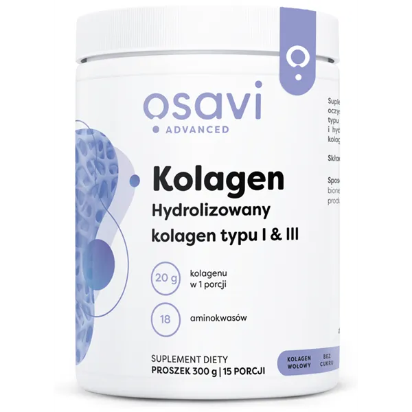 Kolagen Hydrolizowany, Typu I & III - 300g