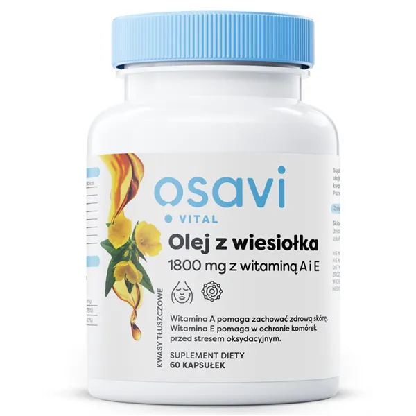 Olej z Wiesiołka z Witaminą A i E, 1800mg - 60 softgels