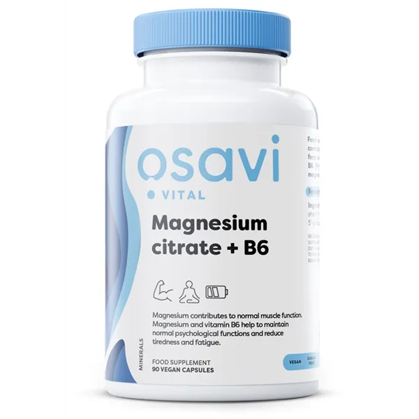 Magnesium Citrate + B6, 375mg + 4.2mg - 90 vcaps