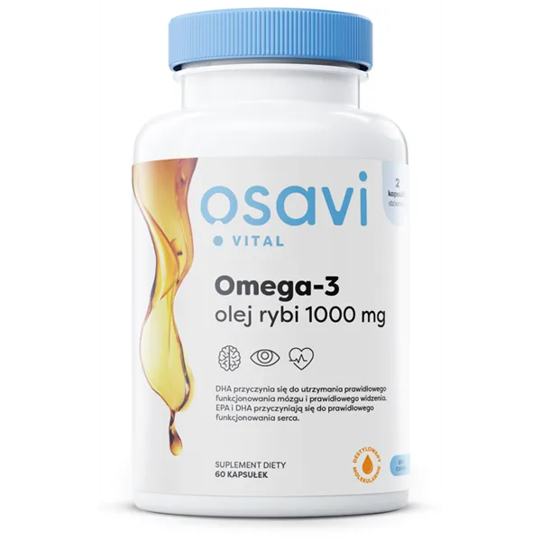 Omega-3 Olej Rybi Molecularly Distilled, 1000mg - 60 softgels