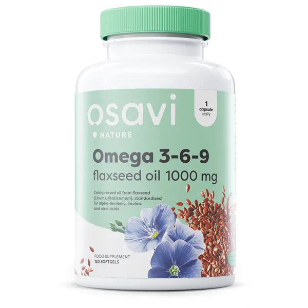 Omega 3-6-9 Flaxseed Oil, 1000mg - 120 softgels