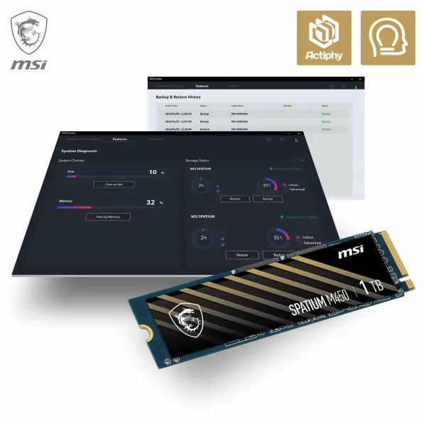 Hard Drive MSI SPATIUM M450 500 GB SSD