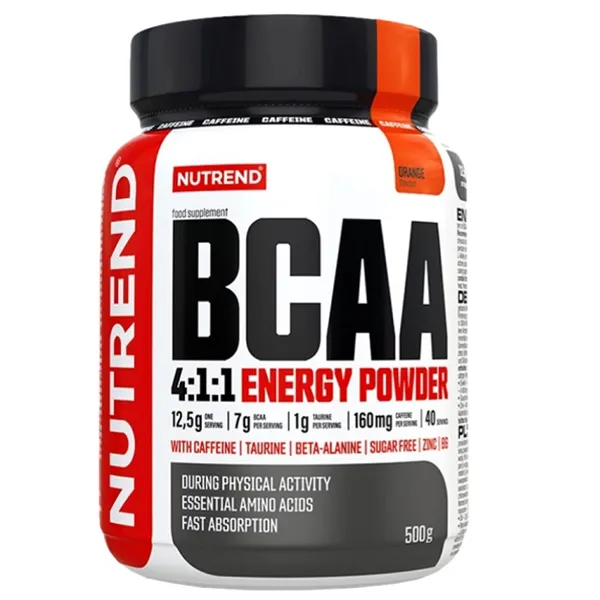 BCAA 4:1:1 Energy Powder, Orange - 500g