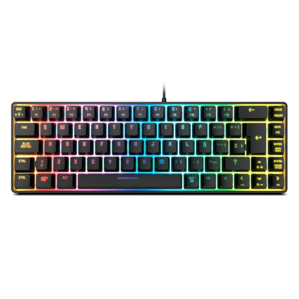 Tastatūra ar Spēļu Peli Krom NXKROMKALISTASP Spāņu Qwerty Melns