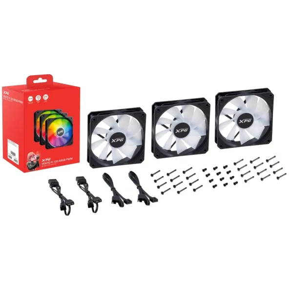 Kvadratinis ventiliatorius XPG VENTO R 120 ARGB PWM Ø 12 cm (1 vnt.)